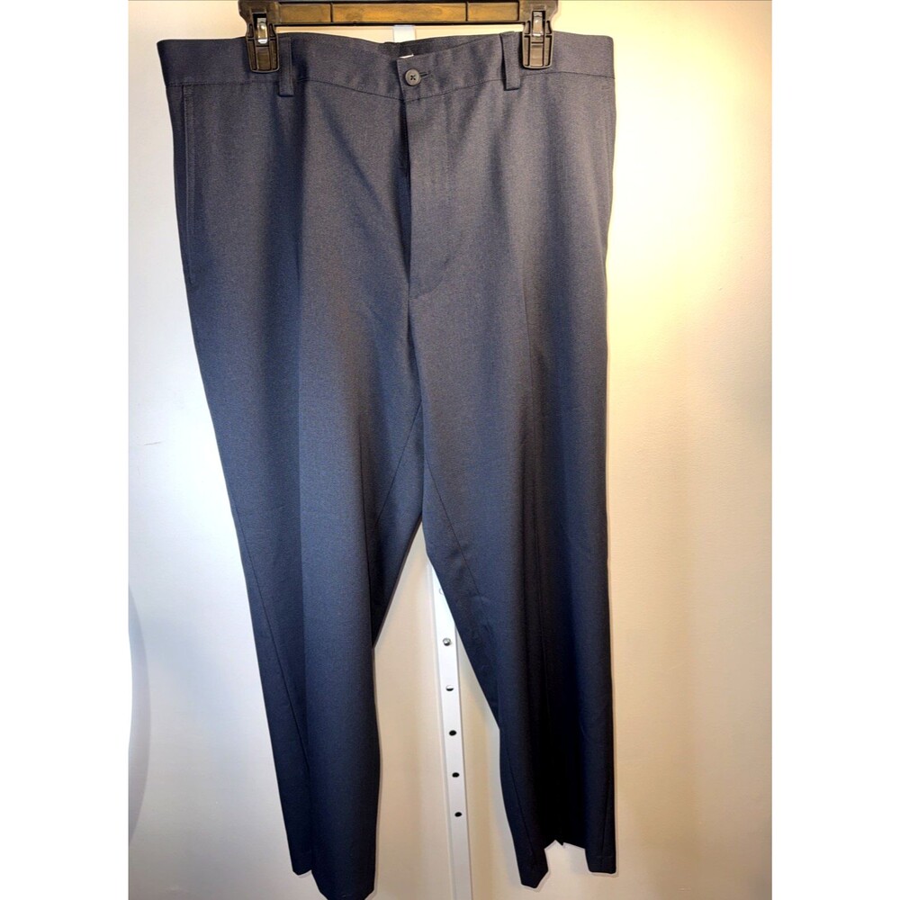 IZOD PerformX Dress Pants Men's 36 x 30 Blue Flat Front Straight Leg
